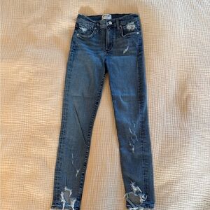 Agolde Distressed High Rise Skinny Jeans